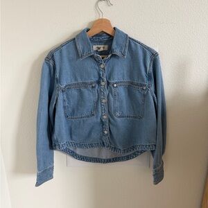 Madewell Denim Long Sleeve Crop Top